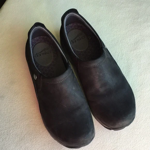 Dansko black suede genuine leather slip-on shoes, “Patti”, size 37, waterproof. - Picture 2 of 9